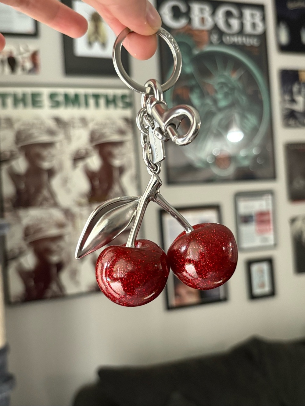 Coach Glitter Cherry Keychain